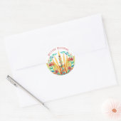 Beltane Fire Maypole & Summer Flowers Ronde Sticker (Envelop)