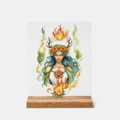 Beltane Fire Summer Goddess Floral Sabbat Altar Acryl Bord (Voorkant)