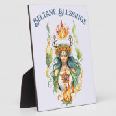 Beltane Fire Summer Goddess Floral Sabbat Altar Fotoplaat (Zijkant)