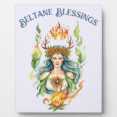 Beltane Fire Summer Goddess Floral Sabbat Altar Fotoplaat (Voorkant)