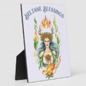 Beltane Fire Summer Goddess Floral Sabbat Altar Fotoplaat (Zijkant)