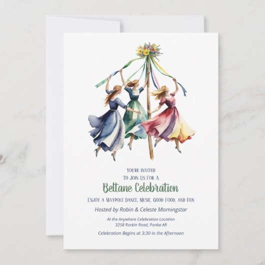 Beltane Maypole Dance Summer Sabbat Party Kaart (Voorkant)
