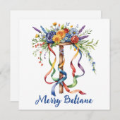 Beltane Maypole Floral Summer Begins Sabbat Feestdagenkaart (Voorkant / Achterkant)