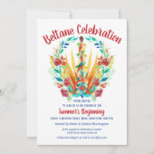 Beltane Maypole Summer Floral Sabbat Kaart (Voorkant)