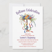 Beltane Maypole Summer Floral Sabbat Party Kaart (Voorkant)