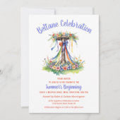 Beltane Maypole Summer Floral Sabbat Party Kaart (Voorkant)