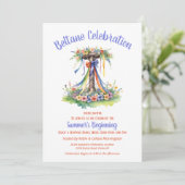 Beltane Maypole Summer Floral Sabbat Party Kaart (Staand voorkant)