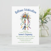 Beltane Maypole Summer Floral Sabbat Party Kaart (Staand voorkant)