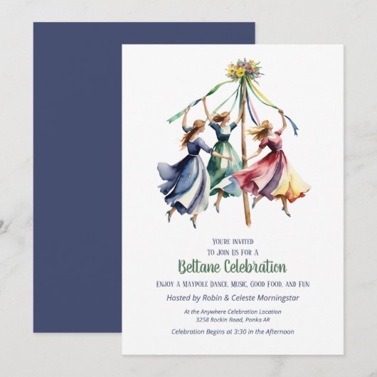 Beltane Meiboom Dans Zomer Sabbat Feest Kaart (Voorkant / Achterkant)
