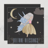 Beltane Night Fairy en Sky Wiccan Sabbat Feestdagenkaart (Voorkant / Achterkant)