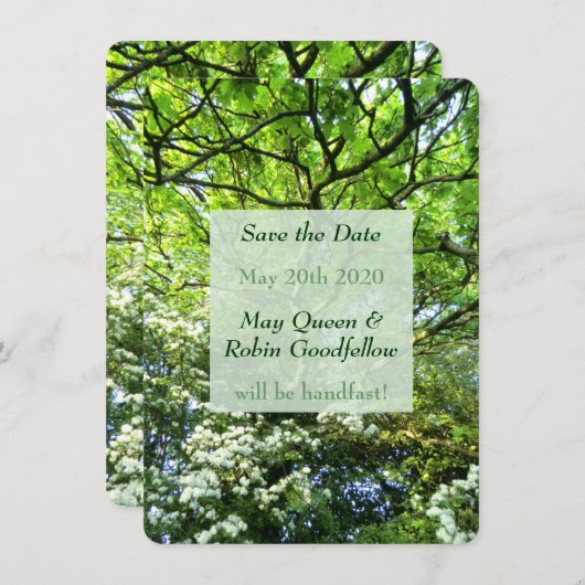 Beltane Pagan Handfasting Save the Date Card (Voorkant / Achterkant)