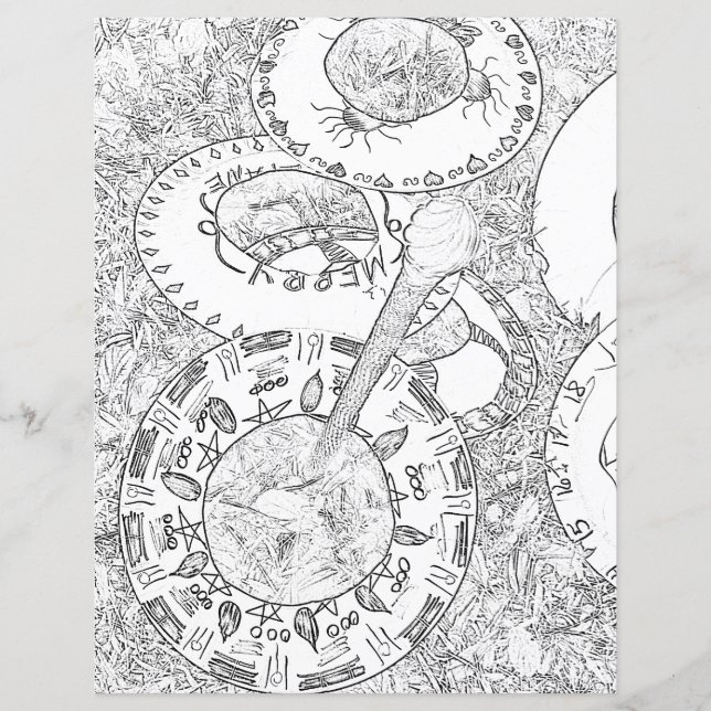 Beltane Priapic Wand Toss Game Wicca Colour Page (Voorkant)