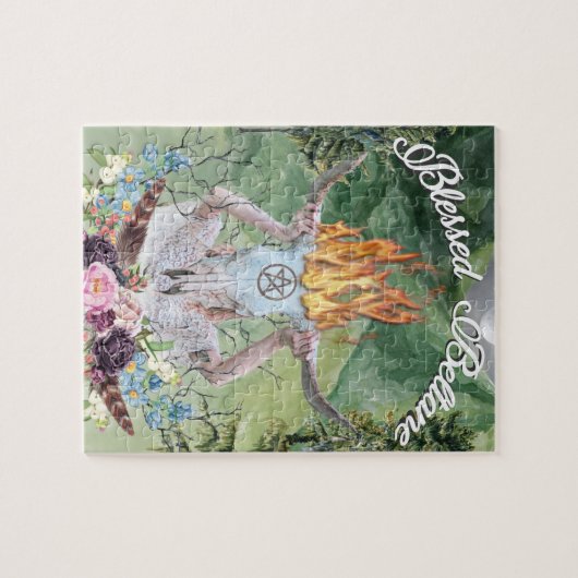 Beltane Sabbat Fire Ritual Scene Wiccan Legpuzzel (Horizontaal)