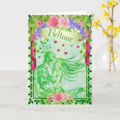 Beltane Sabbat Pagan Wenskaart Kaart (Gele Bloem)