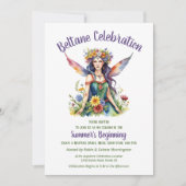 Beltane Summer Fairy Floral Sabbat Party Kaart (Voorkant)