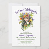 Beltane Summer Fairy Floral Sabbat Party Kaart (Voorkant)