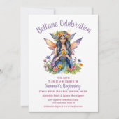 Beltane Summer Fairy Floral Sabbat Party Kaart (Voorkant)