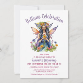 Beltane Summer Fairy Floral Sabbat Party Kaart