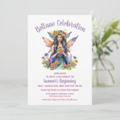 Beltane Summer Fairy Floral Sabbat Party Kaart (Staand voorkant)