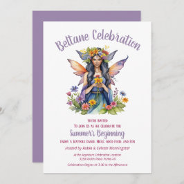 Beltane Summer Fairy Floral Sabbat Party Kaart