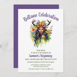 Beltane Summer Fairy Floral Sabbat Party Kaart