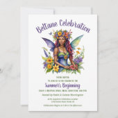 Beltane Summer Fairy Floral Sabbat Party Kaart (Voorkant)