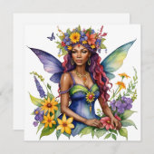 Beltane Summer Fairy Floral Wicca Sabbat  Feestdagenkaart (Voorkant / Achterkant)