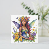 Beltane Summer Fairy Floral Wicca Sabbat  Feestdagenkaart (Staand voorkant)