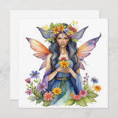 Beltane Summer Fairy Floral Wicca Sabbat  Feestdagenkaart (Voorkant / Achterkant)