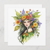 Beltane Summer Fairy Floral Wicca Sabbat Feestdagenkaart (Voorkant / Achterkant)