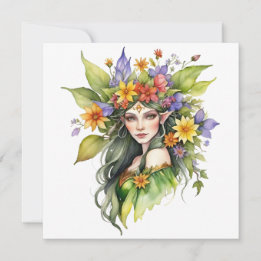 Beltane Summer Fairy Floral Wicca Sabbat  Feestdagenkaart