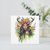 Beltane Summer Fairy Floral Wicca Sabbat  Feestdagenkaart (Staand voorkant)