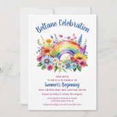 Beltane Summer Floral Rainbow Sabbat Party Kaart (Voorkant)