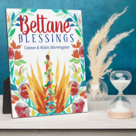 Beltane Summer Flowers Fire & Maypole Wiccan Fotoplaat