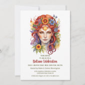 Beltane Summer Goddess Floral Sabbat Party Kaart (Voorkant)