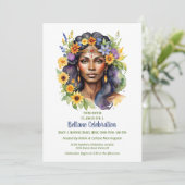 Beltane Summer Goddess Floral Sabbat Party Kaart (Staand voorkant)