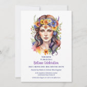 Beltane Summer Goddess Floral Sabbat Party Kaart (Voorkant)