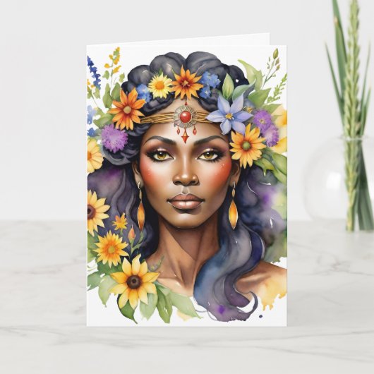 Beltane Summer Goddess Floral Wicca Sabbat  Feestdagen Kaart (Voorkant)