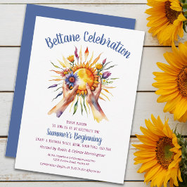 Beltane Summer Sun Floral Sabbat Party Kaart
