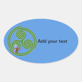 Beltane Triskele met Fairy Ovale Sticker