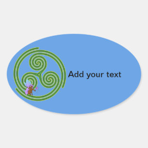 Beltane Triskele met Fairy Ovale Sticker