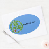 Beltane Triskele met Fairy Ovale Sticker (Envelop)