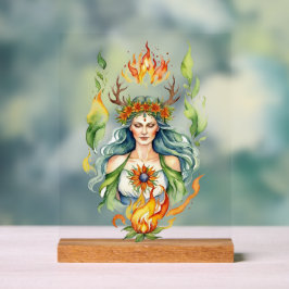 Beltane Vuur Zomer Godin Bloemrijke Sabbat Altaar Acryl Bord
