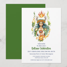 Beltane Vuur Zomer Godin Bloemrijke Sabbat Feest Kaart