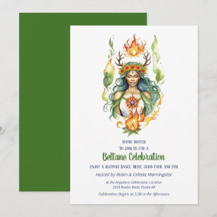 Beltane Vuur Zomer Godin Bloemrijke Sabbat Feest Kaart