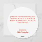 Beltane Wiccan Pentacle Fire & Summer Flowers Feestdagenkaart (Achterkant)