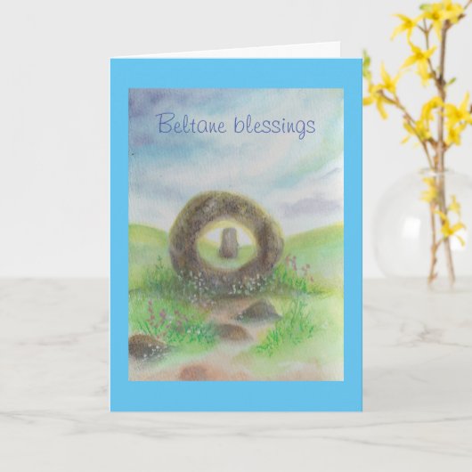 Beltane zegenkaart kaart (Gele Bloem)