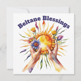 Beltane Zomer Bloem Zon Sabbat Zegeningen Feestdagenkaart