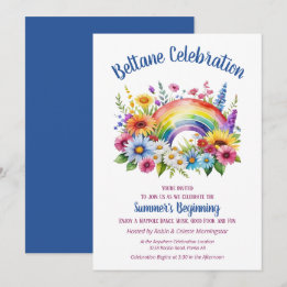 Beltane Zomer Bloemrijke Regenboog Sabbat Feest Kaart