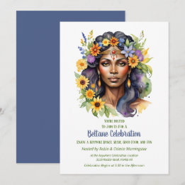 Beltane Zomer Godin Bloemrijke Sabbat Feest Kaart